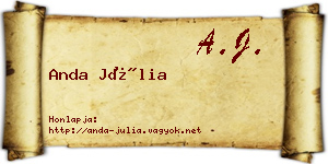 Anda Júlia névjegykártya
